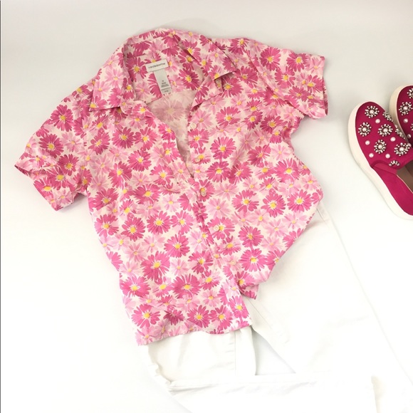 Liz Claiborne flowers top size M used - Picture 2 of 4